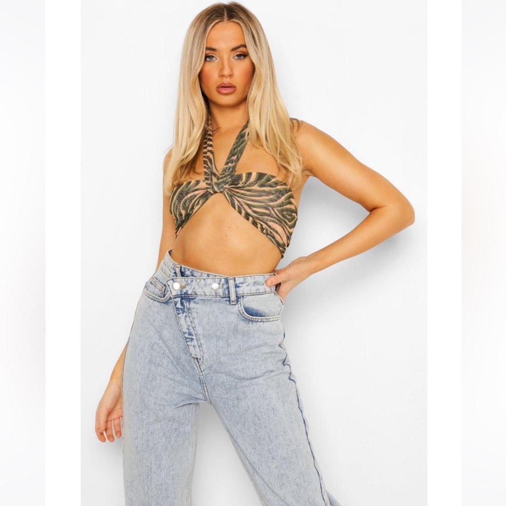 Leaf Print Halter Top